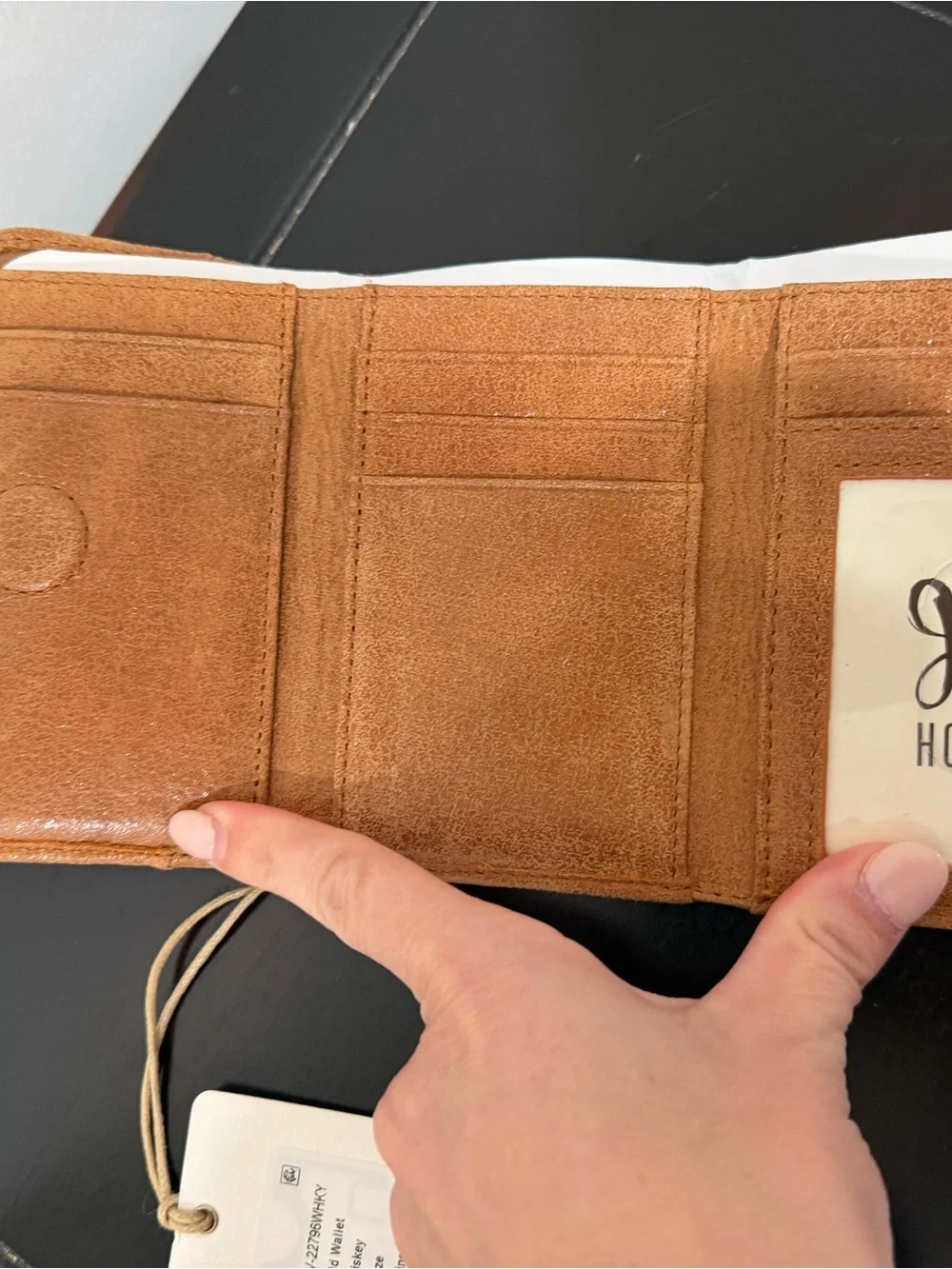 HOBO Suede Card Holder in Tan
